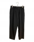 steinシュタイン）の古着「2タックウールトラウザーパンツ」｜ブラック