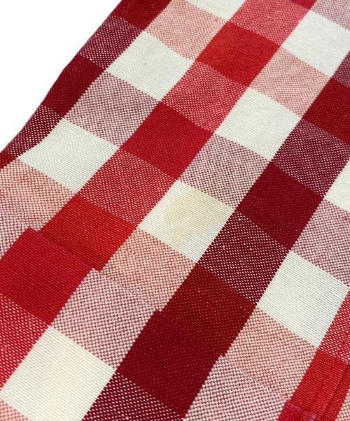 DRAWER（ドゥロワー）Drawer (ドゥロワー) コットンヘンプチェックパンツ レッド サイズ:36の古着・服飾アイテム