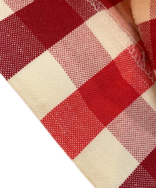 DRAWER（ドゥロワー）Drawer (ドゥロワー) コットンヘンプチェックパンツ レッド サイズ:36の古着・服飾アイテム