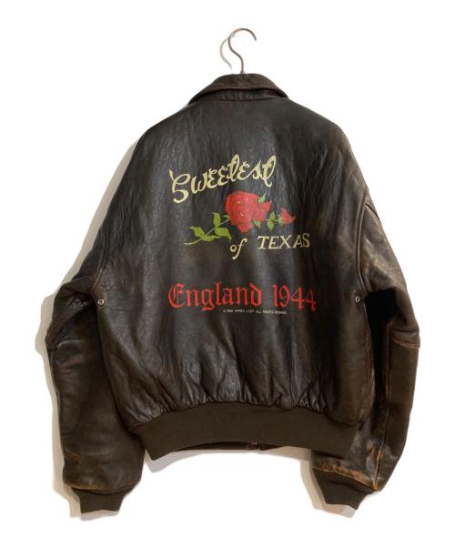 AVIREX（アヴィレックス）AVIREX (アヴィレックス) THE STARS AND STRIPES FOREVER ローズプリントA-2フライトジャケット ブラウン サイズ:Sの古着・服飾アイテム