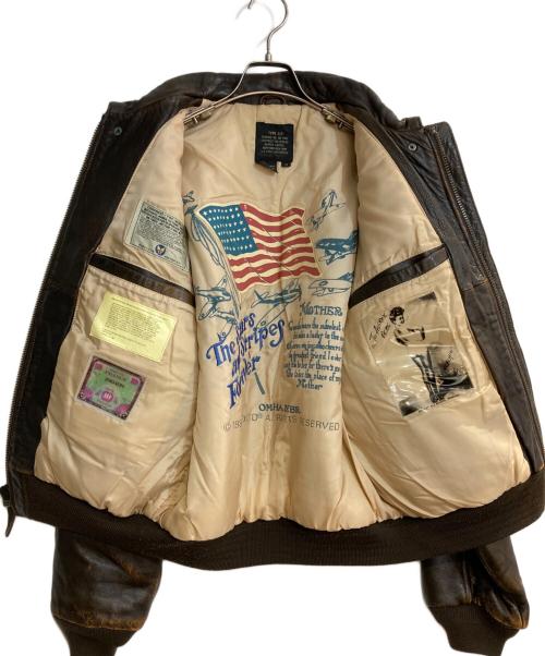 AVIREX（アヴィレックス）AVIREX (アヴィレックス) THE STARS AND STRIPES FOREVER ローズプリントA-2フライトジャケット ブラウン サイズ:Sの古着・服飾アイテム