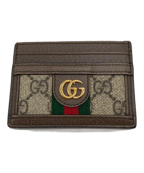 GUCCI（グッチ）GUCCI (グッチ) GGスプリーム OPHIDIAパスケース ベージュの古着・服飾アイテム