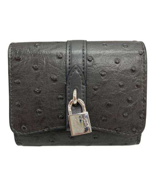 STELLA McCARTNEY（ステラマッカートニー）STELLA McCARTNEY (ステラマッカートニー) ライダーオーストリッチバイフォールドウォレット ブラックの古着・服飾アイテム