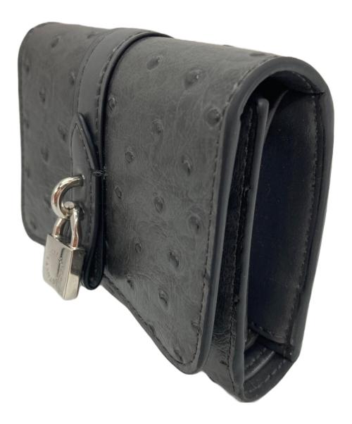 STELLA McCARTNEY（ステラマッカートニー）STELLA McCARTNEY (ステラマッカートニー) ライダーオーストリッチバイフォールドウォレット ブラックの古着・服飾アイテム