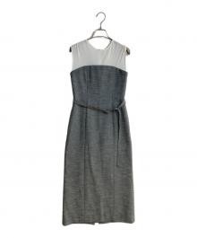 allureville（アルアバイル）の古着「コンパクトツイルカットコンビワンピース」｜グレー
