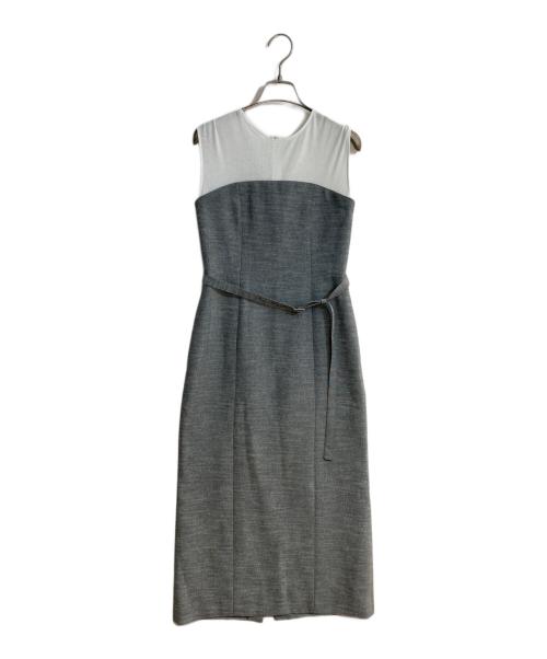 allureville（アルアバイル）allureville (アルアバイル) コンパクトツイルカットコンビワンピース グレー サイズ:1の古着・服飾アイテム