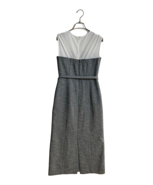 allureville（アルアバイル）allureville (アルアバイル) コンパクトツイルカットコンビワンピース グレー サイズ:1の古着・服飾アイテム