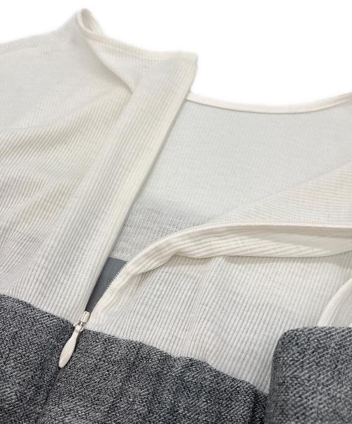 allureville（アルアバイル）allureville (アルアバイル) コンパクトツイルカットコンビワンピース グレー サイズ:1の古着・服飾アイテム