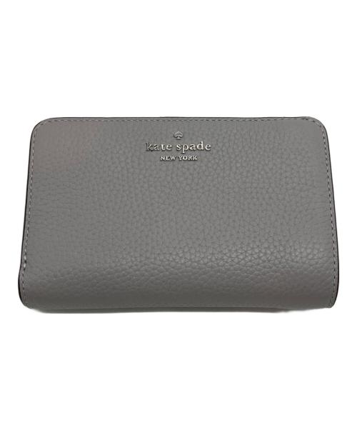 Kate Spade（ケイトスペード）Kate Spade (ケイトスペード) レナ ミディアムコンパクトバイフォールドウォレット グレーの古着・服飾アイテム
