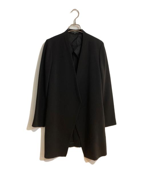 theory（セオリー）theory (セオリー) センターベントロングノーカラージャケット ブラック サイズ:2の古着・服飾アイテム