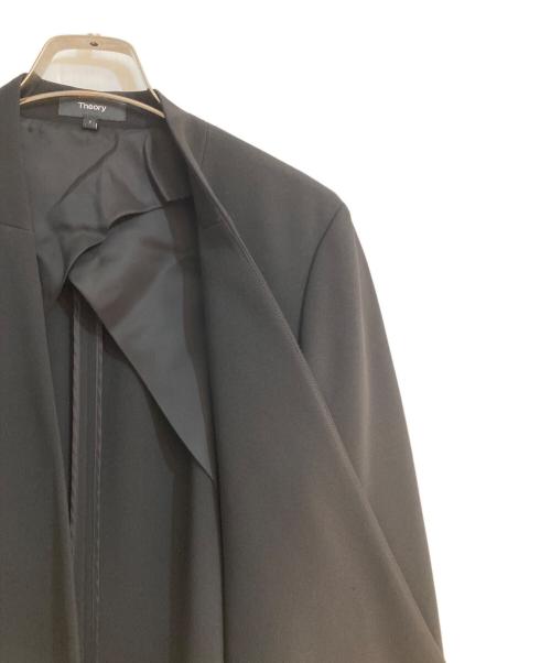 theory（セオリー）theory (セオリー) センターベントロングノーカラージャケット ブラック サイズ:2の古着・服飾アイテム