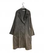 IROFUSIイロフシ）の古着「斑糸-muraito-ワイドロングトレンチ」｜グレー
