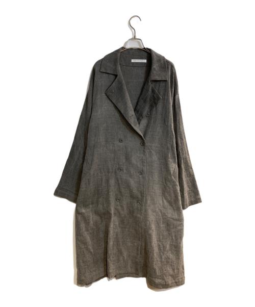 IROFUSI（イロフシ）IROFUSI (イロフシ) 斑糸-muraito-ワイドロングトレンチ グレー サイズ:FREEの古着・服飾アイテム