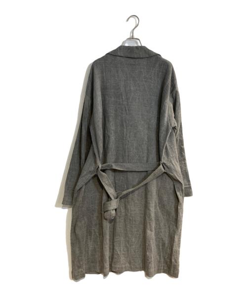 IROFUSI（イロフシ）IROFUSI (イロフシ) 斑糸-muraito-ワイドロングトレンチ グレー サイズ:FREEの古着・服飾アイテム