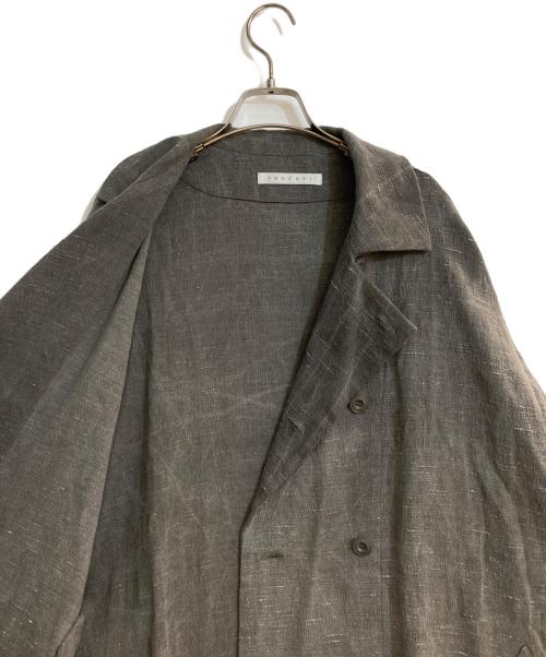 IROFUSI（イロフシ）IROFUSI (イロフシ) 斑糸-muraito-ワイドロングトレンチ グレー サイズ:FREEの古着・服飾アイテム