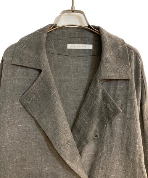 IROFUSI（イロフシ）IROFUSI (イロフシ) 斑糸-muraito-ワイドロングトレンチ グレー サイズ:FREEの古着・服飾アイテム