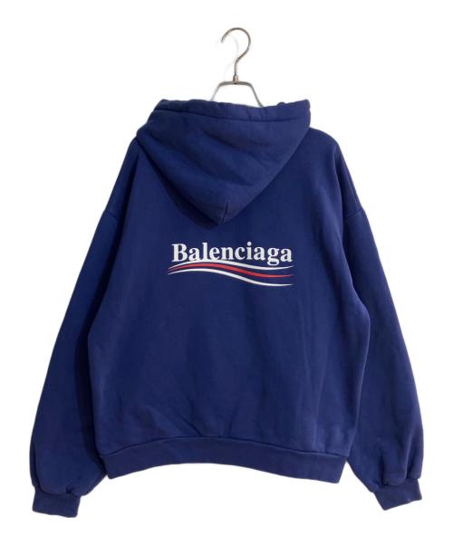 BALENCIAGA（バレンシアガ）BALENCIAGA (バレンシアガ) キャンペーンロゴフーディ ネイビー サイズ:Mの古着・服飾アイテム