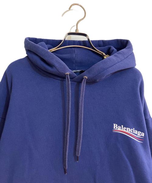 BALENCIAGA（バレンシアガ）BALENCIAGA (バレンシアガ) キャンペーンロゴフーディ ネイビー サイズ:Mの古着・服飾アイテム