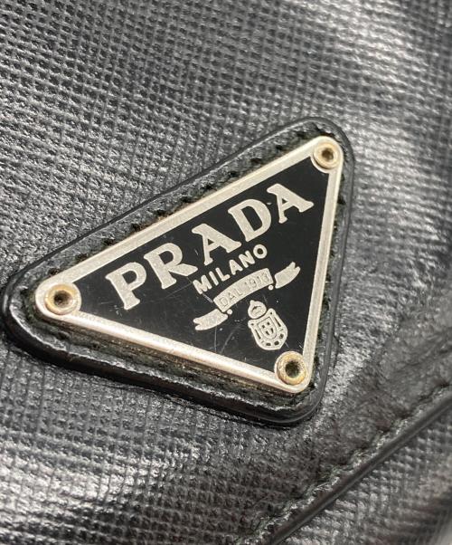 PRADA（プラダ）PRADA (プラダ) 三角ロゴプレート付きサフィアーノ長財布 ブラックの古着・服飾アイテム