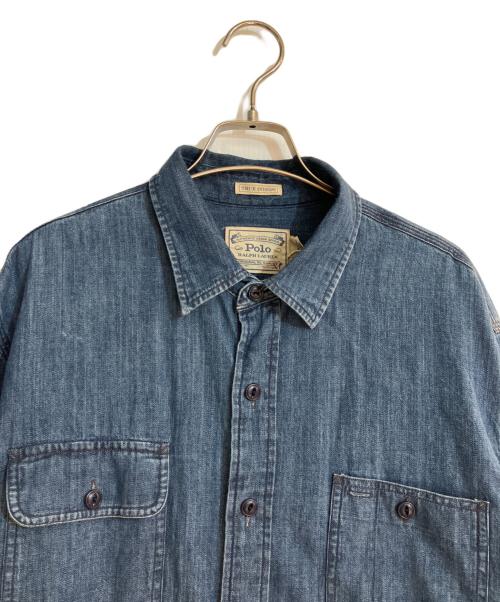 POLO RALPH LAUREN（ポロ・ラルフローレン）POLO RALPH LAUREN (ポロ・ラルフローレン) TRUE INDIGO デニムシャツ/トゥルー インディゴ インディゴ サイズ:XLの古着・服飾アイテム