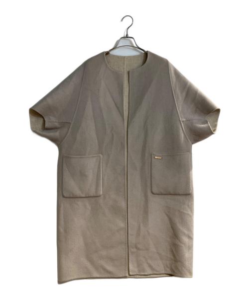GOBI（ゴビ）GOBI (ゴビ) カシミヤ100％リバーシブル半袖コート ベージュ×ピンク サイズ:XSの古着・服飾アイテム