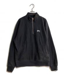 stussy（ステューシー）の古着「ガーメントダイハーフジップスウェット」｜ブラック