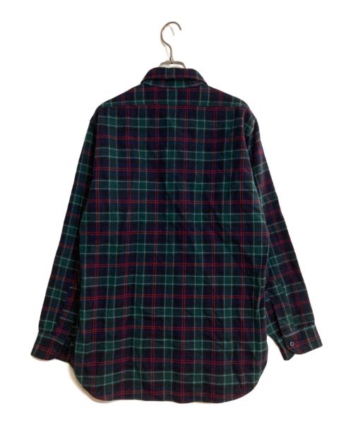 PENDLETON（ペンドルトン）PENDLETON (ペンドルトン) エルボーパッチ ウール チェックシャツ グリーン×ブルー サイズ:Mの古着・服飾アイテム