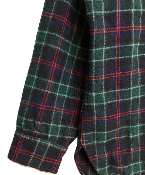 PENDLETON（ペンドルトン）PENDLETON (ペンドルトン) エルボーパッチ ウール チェックシャツ グリーン×ブルー サイズ:Mの古着・服飾アイテム