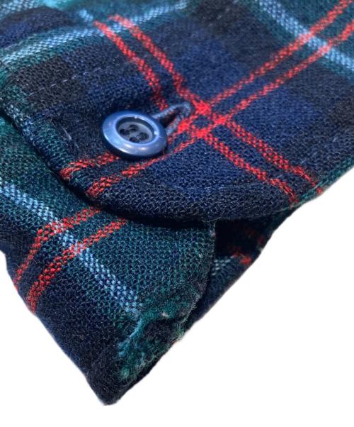 PENDLETON（ペンドルトン）PENDLETON (ペンドルトン) エルボーパッチ ウール チェックシャツ グリーン×ブルー サイズ:Mの古着・服飾アイテム