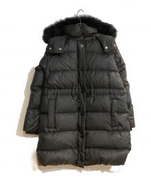 COACH（コーチ）の古着「ミッド ダウン パッファー・シアリング ダウンコート」｜ブラック