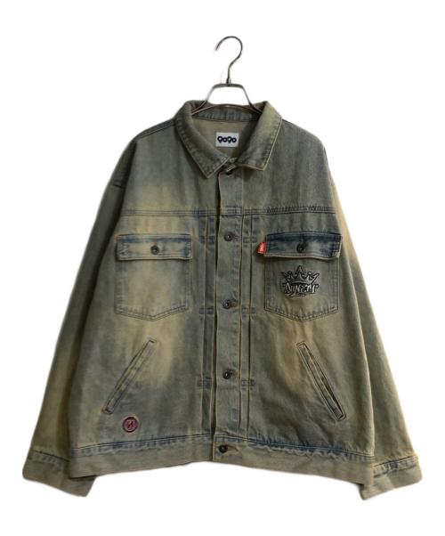 9090（9090）9090 (9090) King Logo Vintage Denim Jacket インディゴ サイズ:Ｌの古着・服飾アイテム