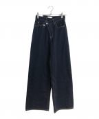 moussyマウジー）の古着「CROSS WAIST WIDE ストレート」｜インディゴ