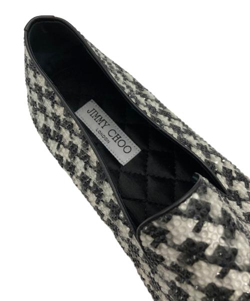 JIMMY CHOO（ジミーチュウ）JIMMY CHOO (ジミーチュウ) 千鳥柄スリッポン ホワイト サイズ:44の古着・服飾アイテム