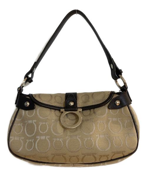 Salvatore Ferragamo（サルヴァトーレ フェラガモ）Salvatore Ferragamo (サルヴァトーレ フェラガモ) ガンチーニ総柄ハンドバッグ ベージュの古着・服飾アイテム