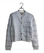 MICHAEL MICHAEL KORSマイケル マイケルコース）の古着「フローラル エンブリッシュ ストレッチニット カーディガン」｜ホワイト