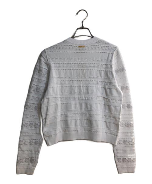 MICHAEL MICHAEL KORS（マイケル マイケルコース）MICHAEL MICHAEL KORS (マイケル マイケルコース) フローラル エンブリッシュ ストレッチニット カーディガン ホワイト サイズ:S 未使用品の古着・服飾アイテム