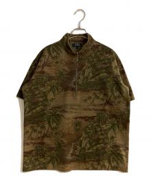 A.P.C.（アーペーセー）の古着「フランス製ハーフジップシャツ」｜グリーン