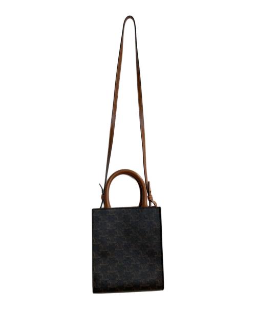 CELINE（セリーヌ）CELINE (セリーヌ) ミニバーティカルカバトリオンフ2WAYバッグ ブラウンの古着・服飾アイテム