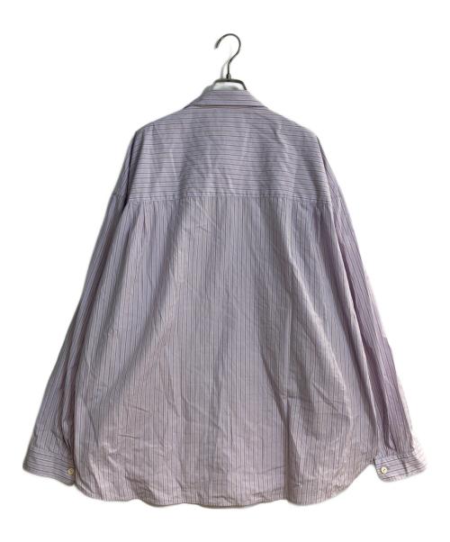 refomed（リフォメッド）refomed (リフォメッド) WRIST PATCH WIDE SHIRT STRIPE パープル サイズ:3の古着・服飾アイテム
