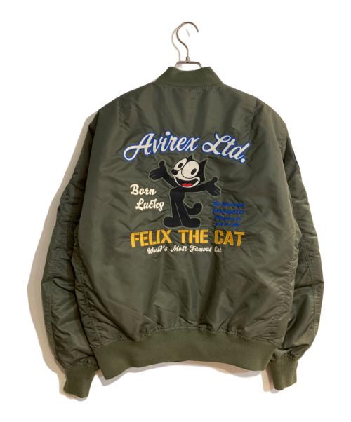 AVIREX（アヴィレックス）AVIREX (アヴィレックス) Felix the Cat (フィリックスザキャット) MA-1ジャケット グリーン サイズ:2XLの古着・服飾アイテム