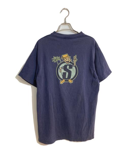 stussy（ステューシー）stussy (ステューシー) オールドプリントtシャツ ネイビー サイズ:Mの古着・服飾アイテム