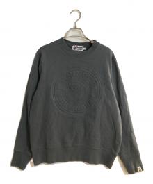 A BATHING APE（アベイシングエイプ）の古着「EMBOSS BUSY WORKS CREWNECK SWEATSHIRT」｜グレー