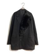 sssteinシュタイン）の古着「OVERSIZED FUR LAPELED JACKET/オーバーサイズド ファー ラペルド ジャケット」｜ブラック