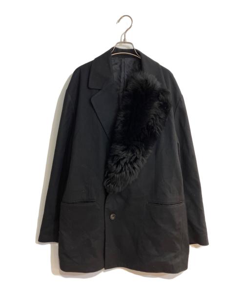ssstein（シュタイン）ssstein (シュタイン) OVERSIZED FUR LAPELED JACKET/オーバーサイズド ファー ラペルド ジャケット ブラック サイズ:Sの古着・服飾アイテム