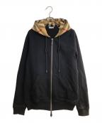 BURBERRYバーバリー）の古着「ノヴァチェックフードジップパーカー」｜ブラック
