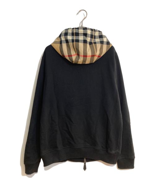 BURBERRY（バーバリー）BURBERRY (バーバリー) ノヴァチェックフードジップパーカー ブラック サイズ:Sの古着・服飾アイテム