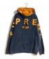 SUPREME（シュプリーム）の古着「Spread Logo Hooded Sweatshirts/スプレッドロゴフーデットスウェットシャツ」｜ネイビー