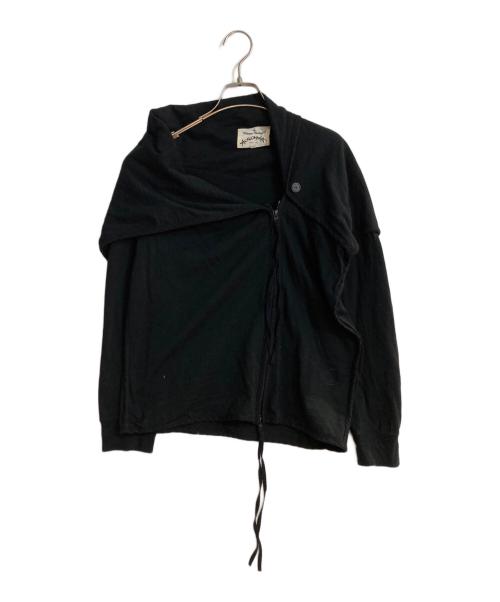 Vivienne Westwood ANGLOMANIA（ヴィヴィアンウエストウッドアングロマニア）Vivienne Westwood ANGLOMANIA (ヴィヴィアンウエストウッドアングロマニア) 変形パイピングジップアップスウェット ブラック サイズ:３8の古着・服飾アイテム