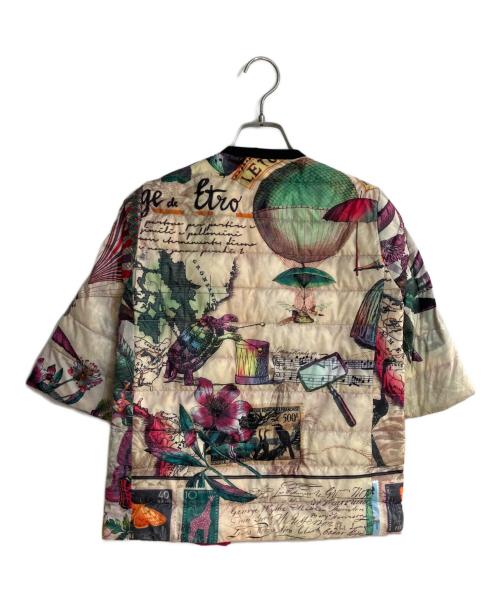 ETRO（エトロ）ETRO (エトロ) トロピカル柄7分袖ノーカラーダウンジャケット ピンク サイズ:38の古着・服飾アイテム