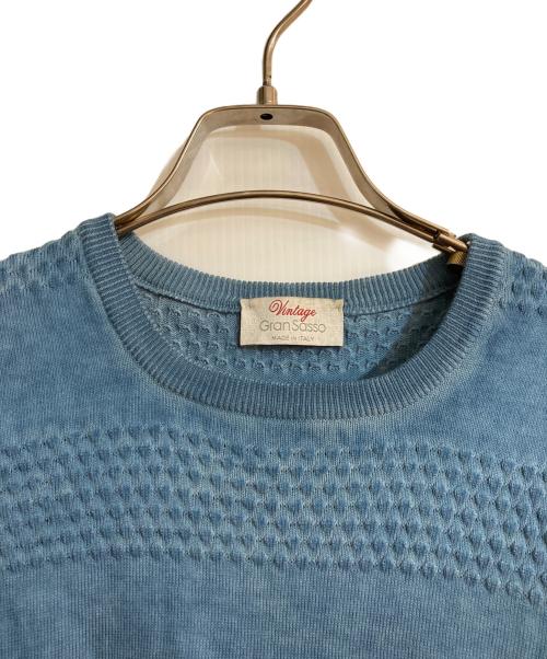 GRAN SASSO（グランサッソ）GRAN SASSO (グランサッソ) ムラ染加工クルーネックニット ブルー サイズ:44の古着・服飾アイテム